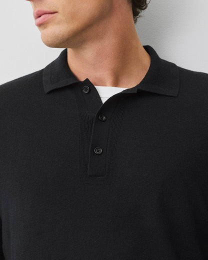 Silk Cashmere Longsleeve Polo