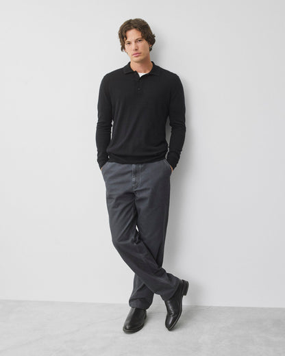 Silk Cashmere Longsleeve Polo