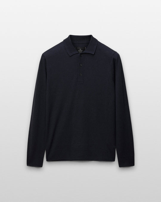 Silk Cashmere Longsleeve Polo