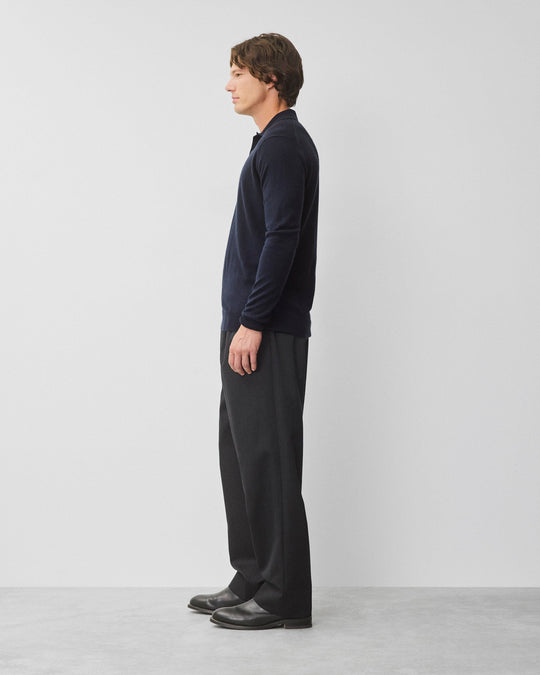 Silk Cashmere Longsleeve Polo