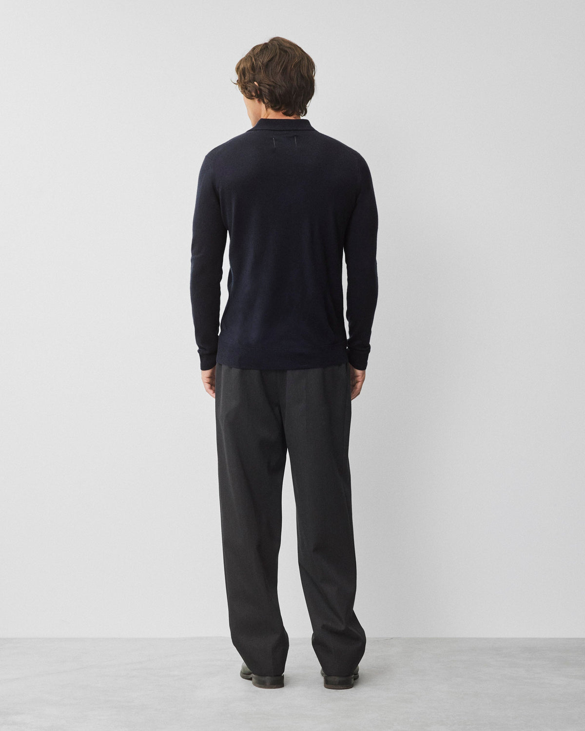 Silk Cashmere Longsleeve Polo