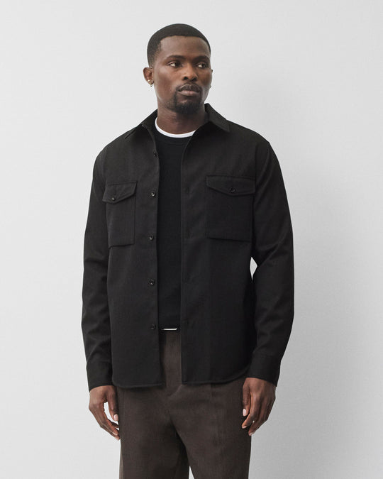 Wool Gabardine Concourse Standard Overshirt