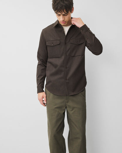Wool Gabardine Concourse Standard Overshirt