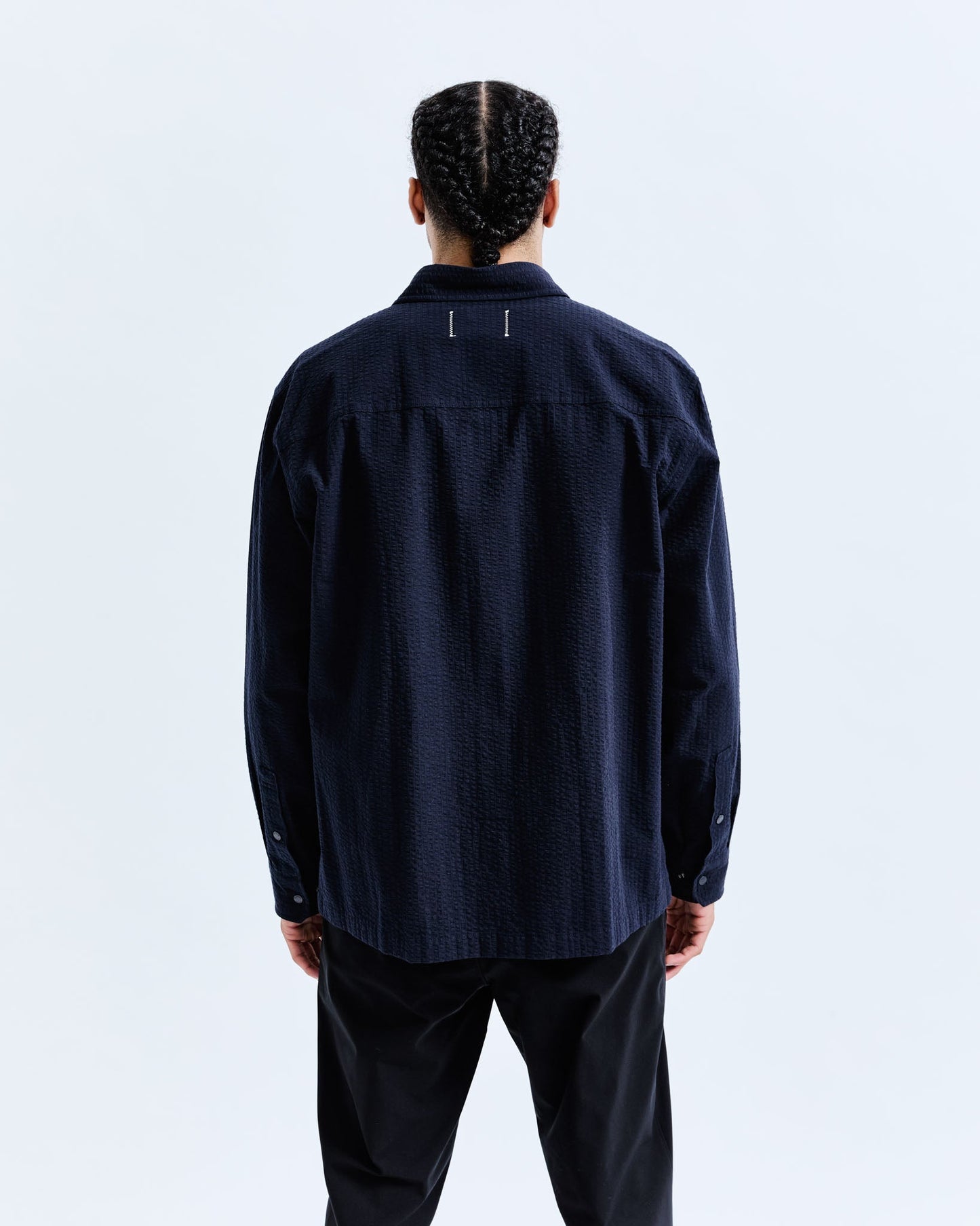 Cotton Seersucker Campus Overshirt