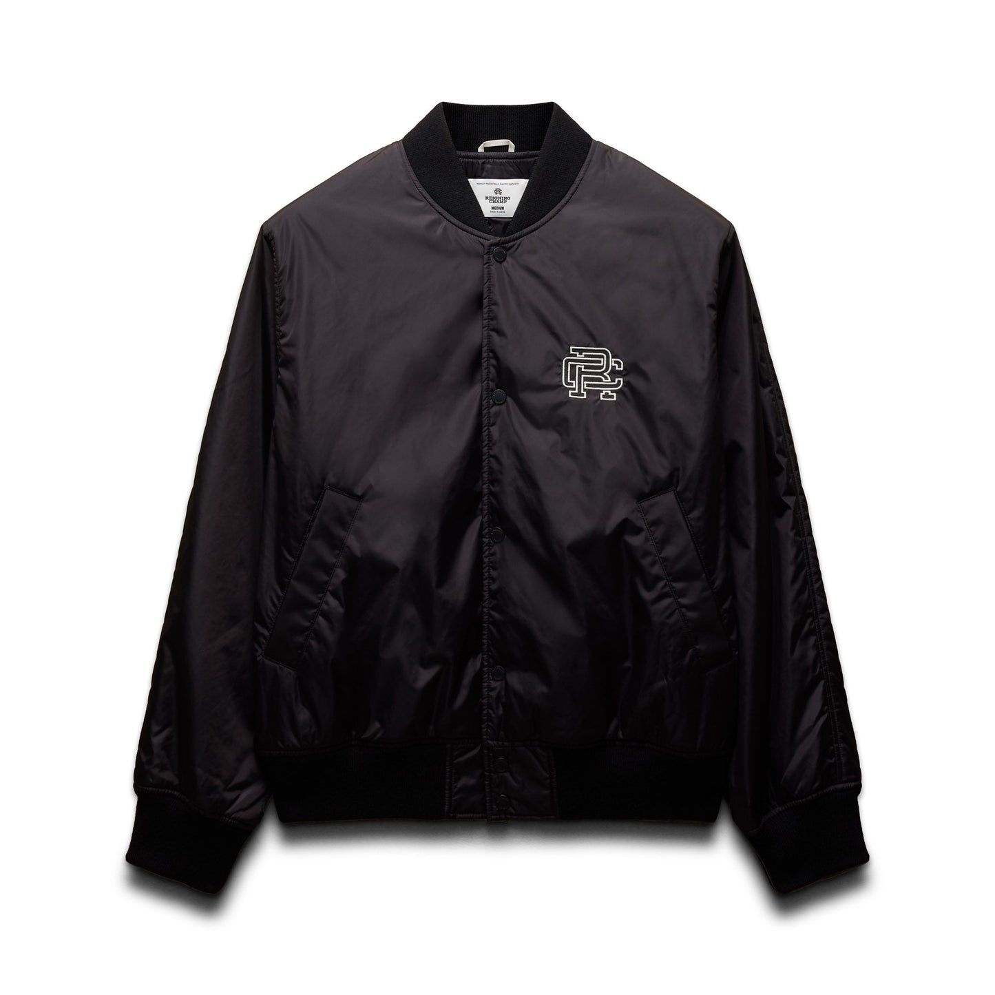 Econyl Satin Nylon Arch Logo Stadium Jacket