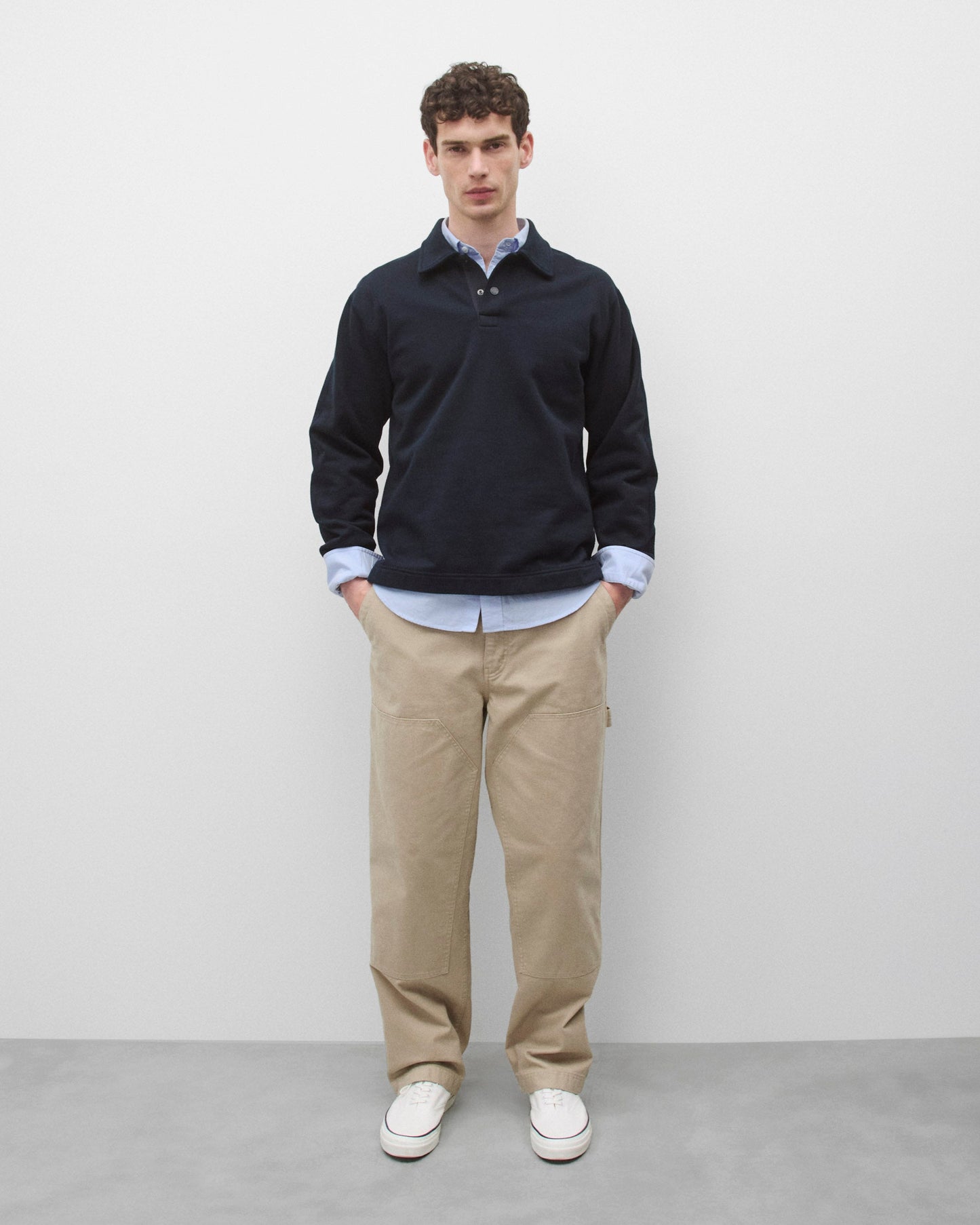 Cotton Canvas Relaxed Double Knee Pant