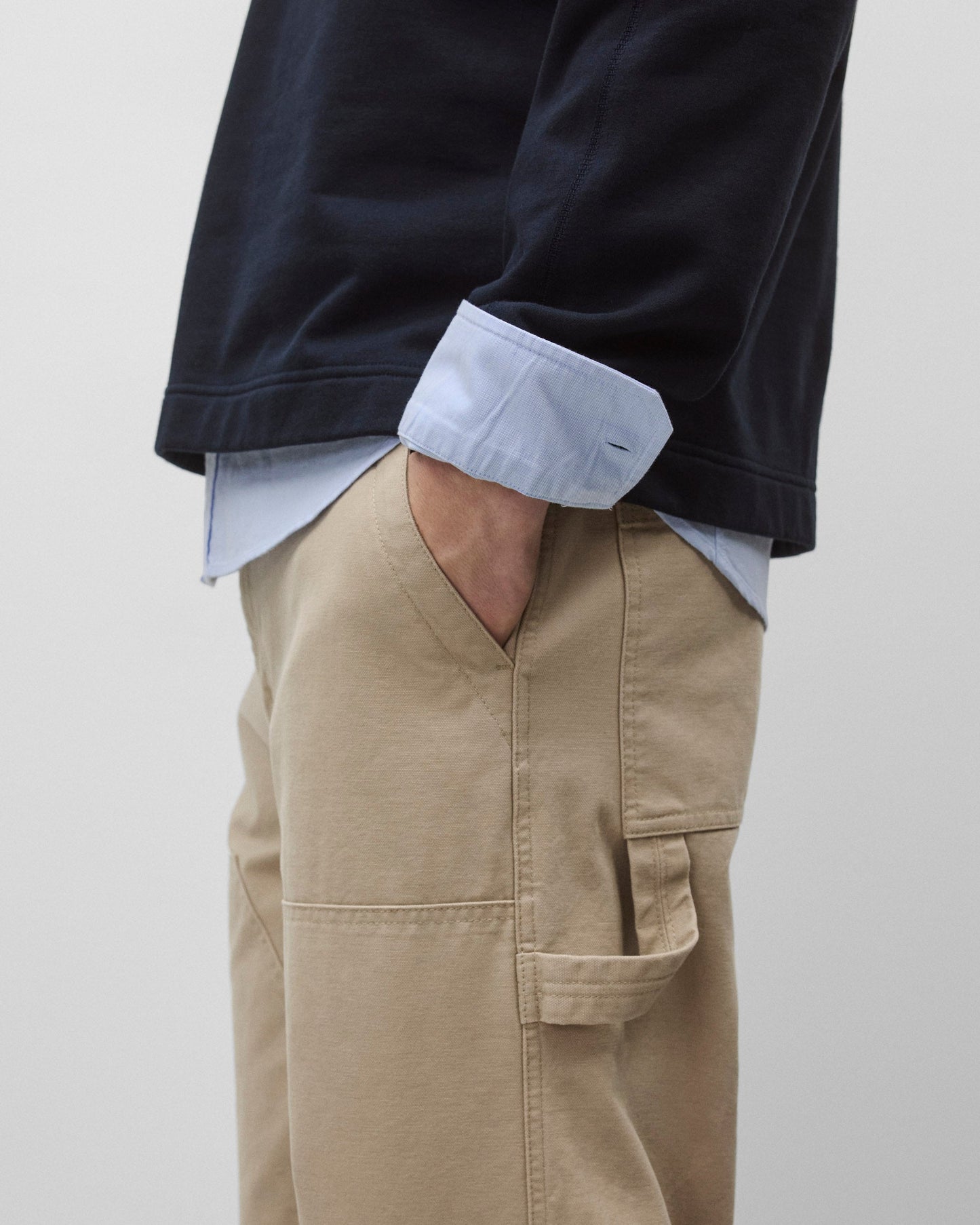 Cotton Canvas Relaxed Double Knee Pant