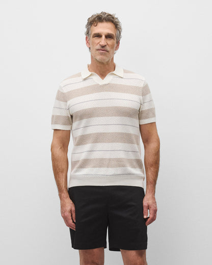 Cotton Linen Stripe Victor Polo