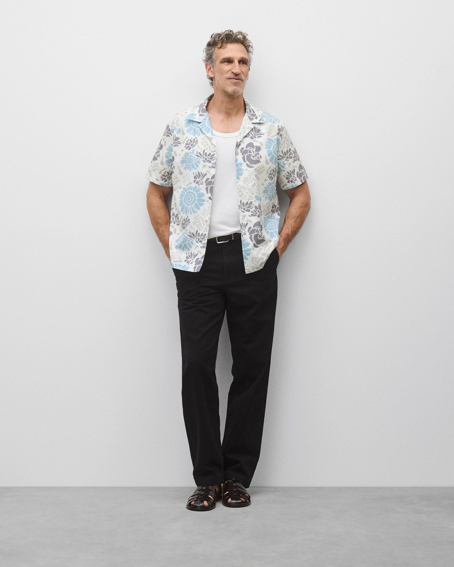 Cotton Poplin Floral Standard Camp Shirt