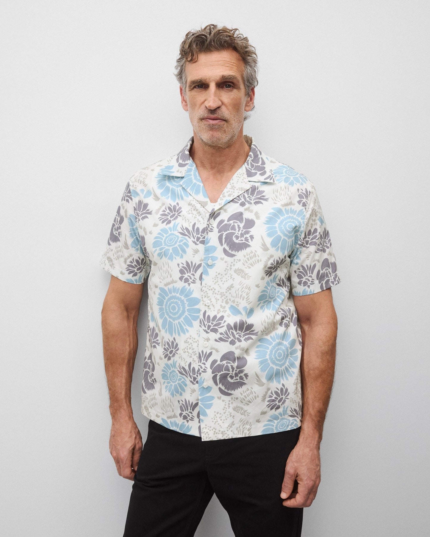 Cotton Poplin Floral Standard Camp Shirt
