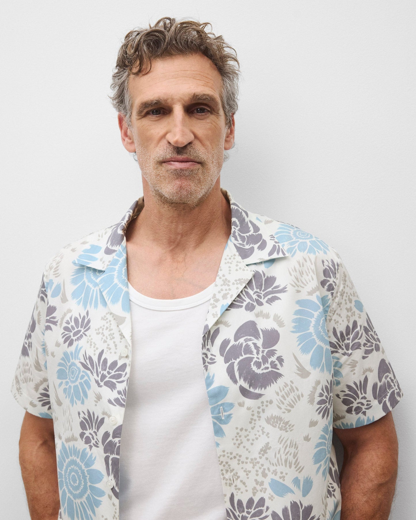Cotton Poplin Floral Standard Camp Shirt