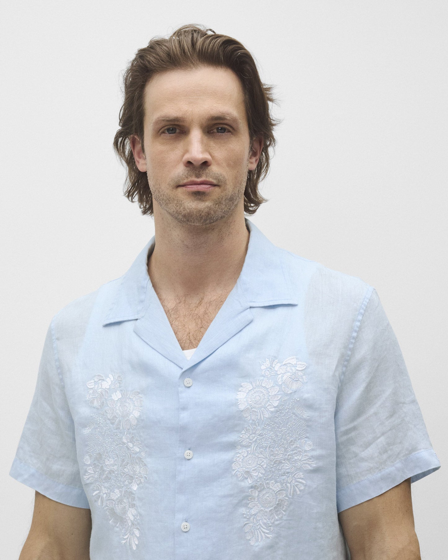 Linen Floral Standard Camp Shirt