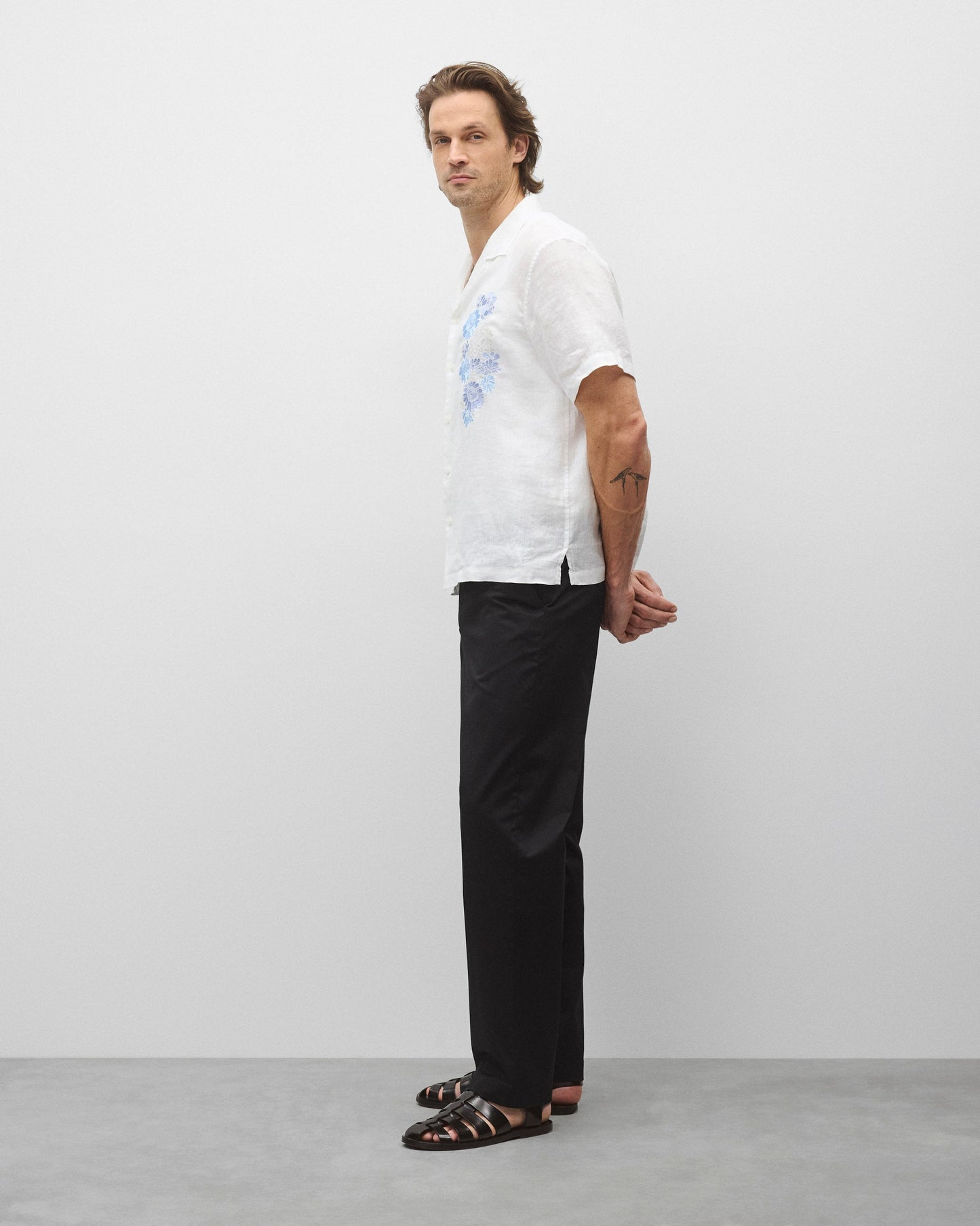 Linen Floral Standard Camp Shirt