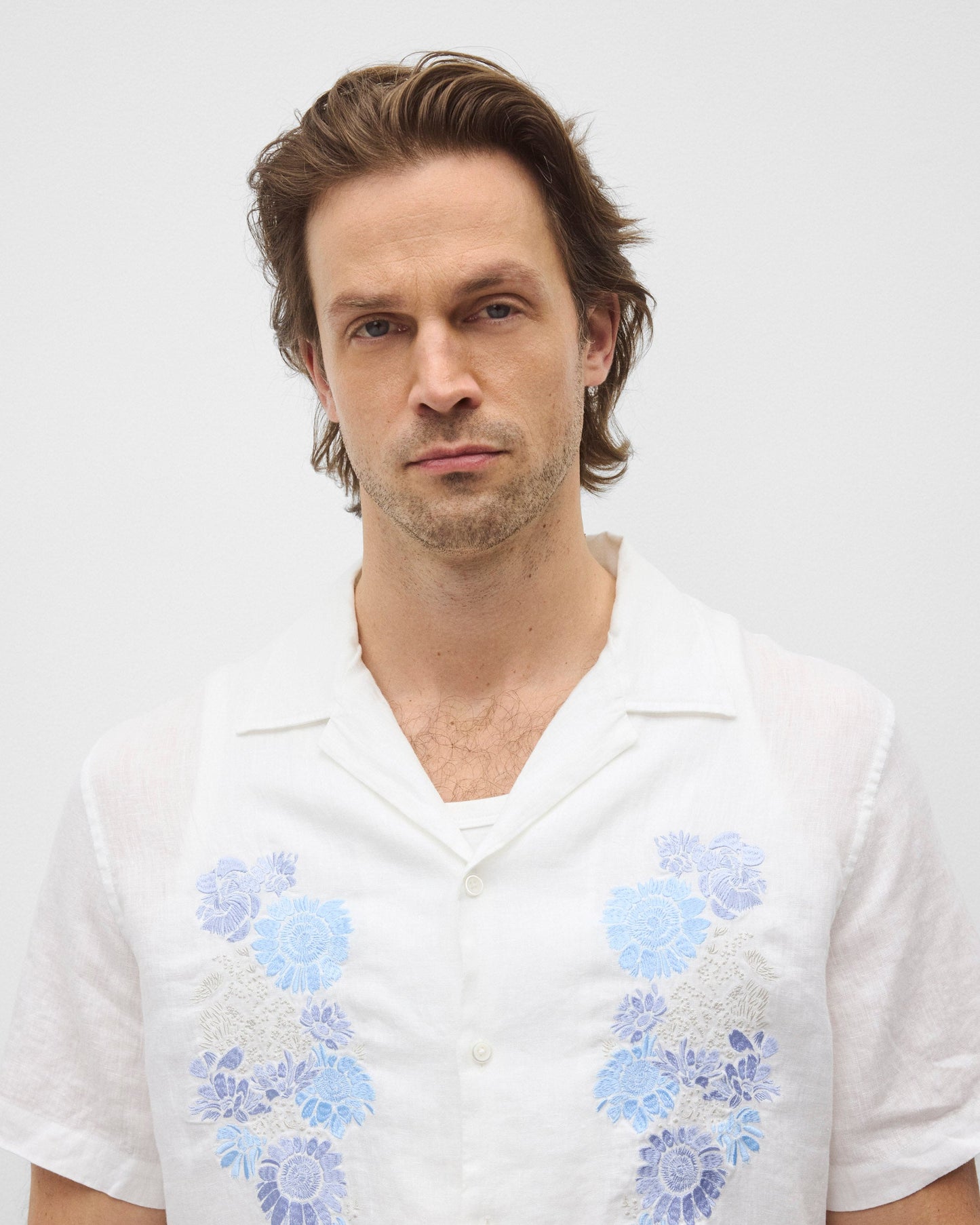 Linen Floral Standard Camp Shirt