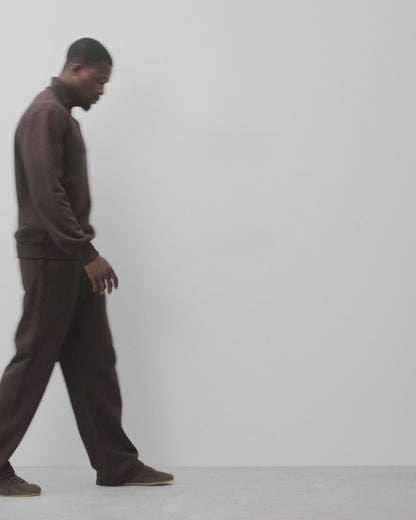 Midweight Terry Standard Button Mockneck
