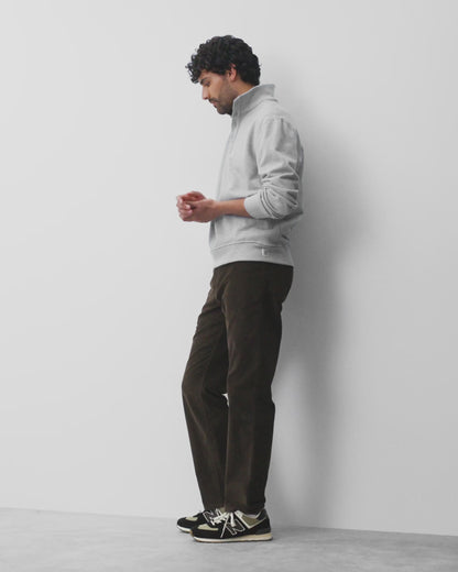 Midweight Terry Standard Button Mockneck