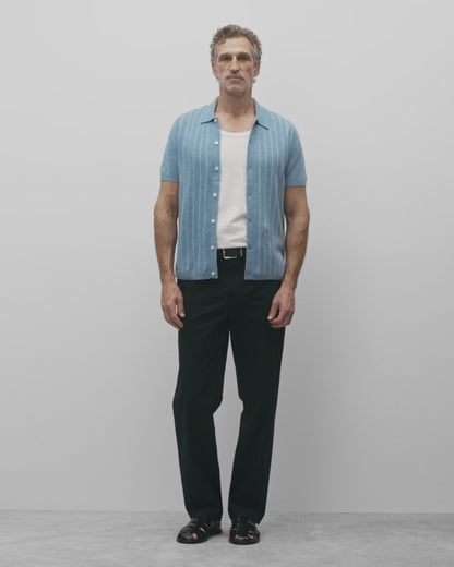 Cotton Linen Stripe Piazza Shirt