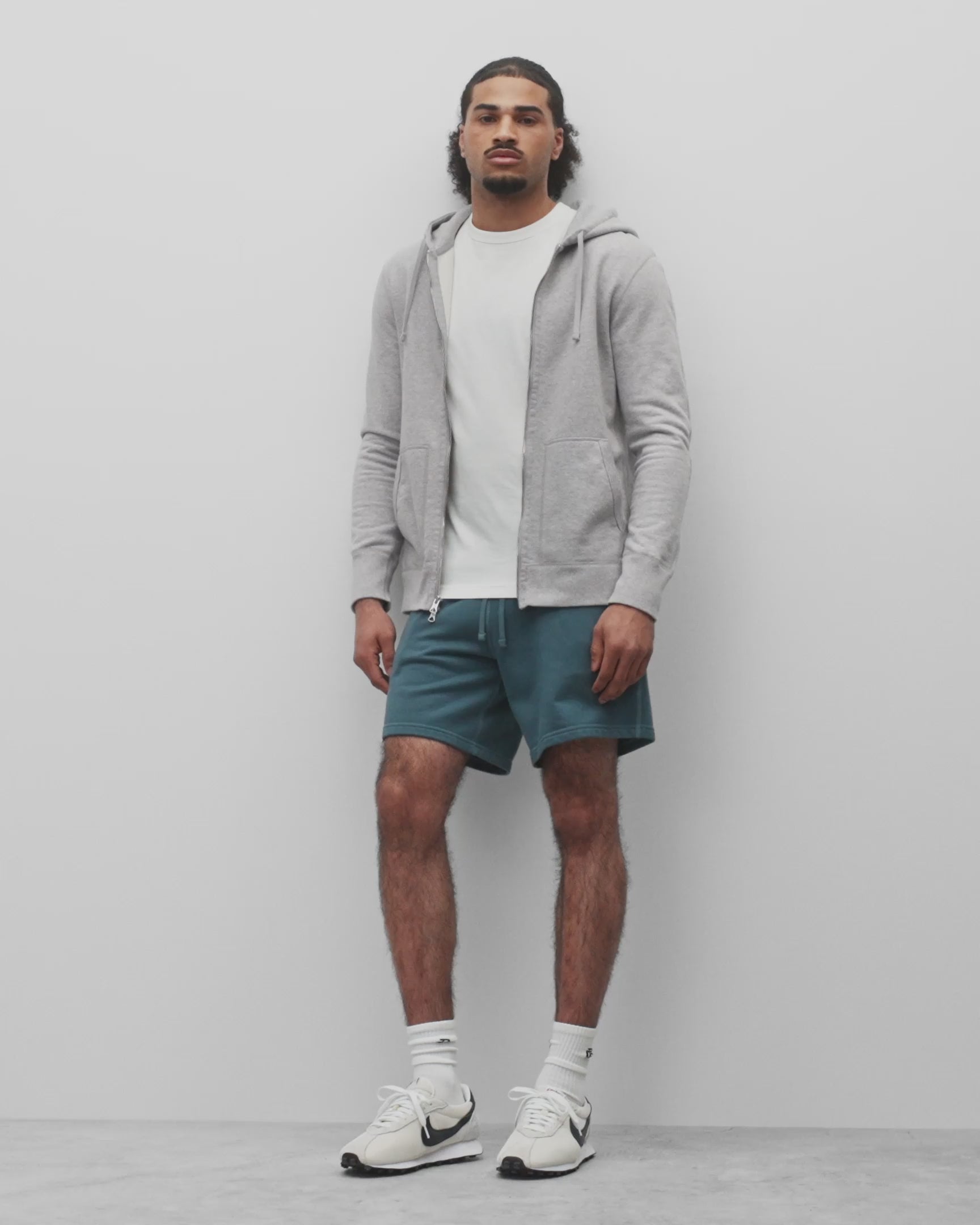【LT.GRAY】コットンブレンド裏毛 リボンフーディ Midweight Terry Slim Zip Hoodie | Reigning Champ | Reigning Champ US