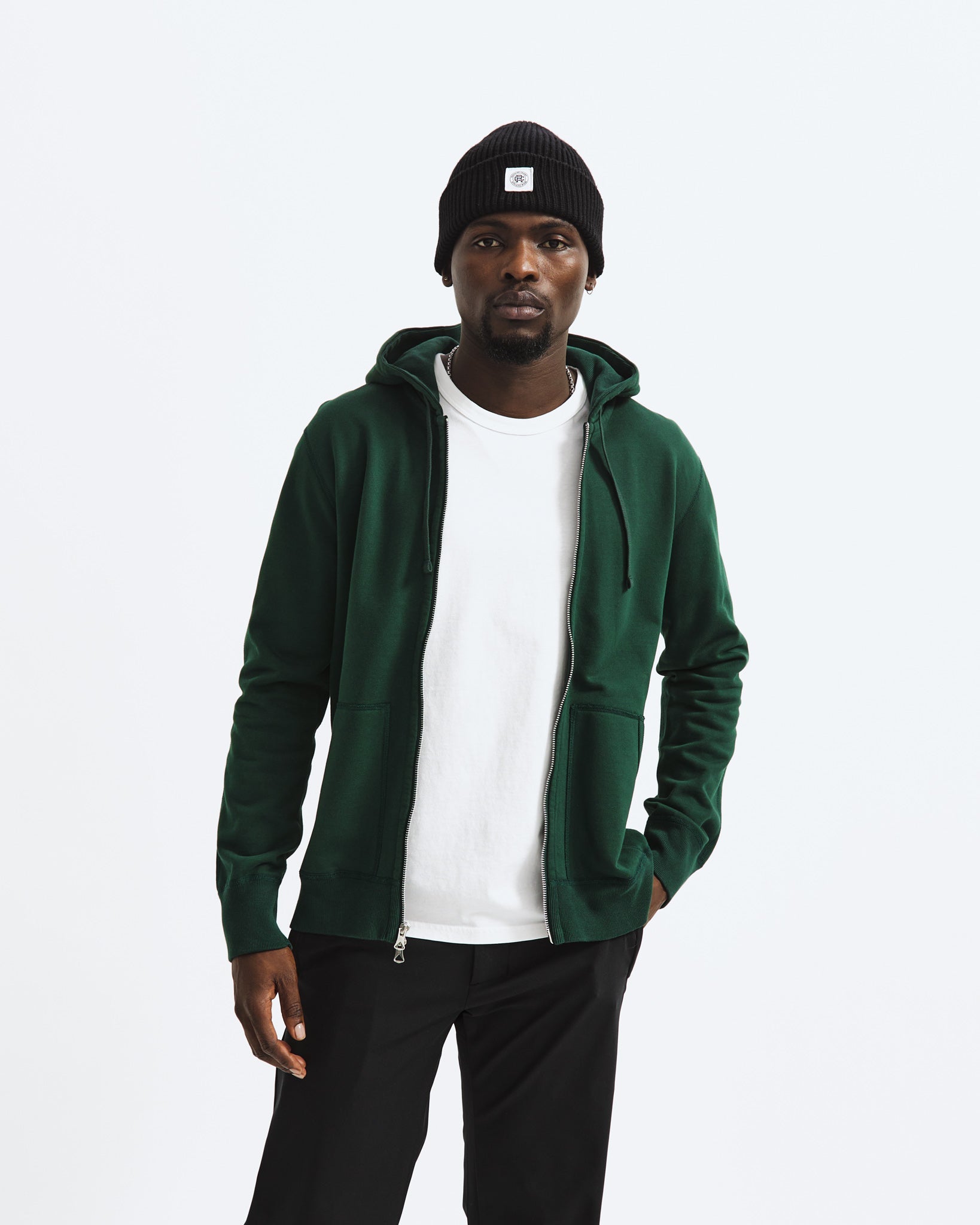 Green zip up hoodie mens discount