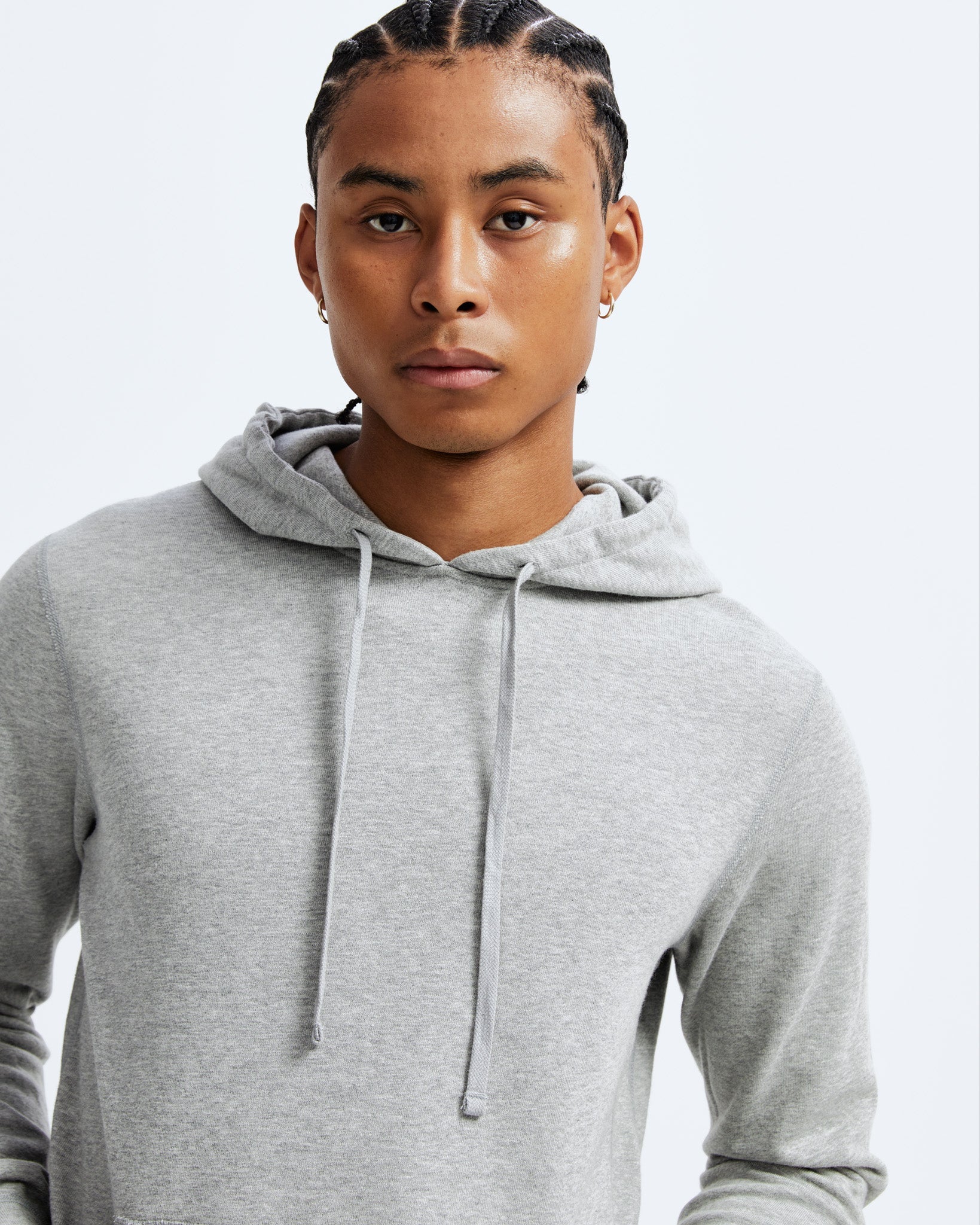 Thin gray hoodie top
