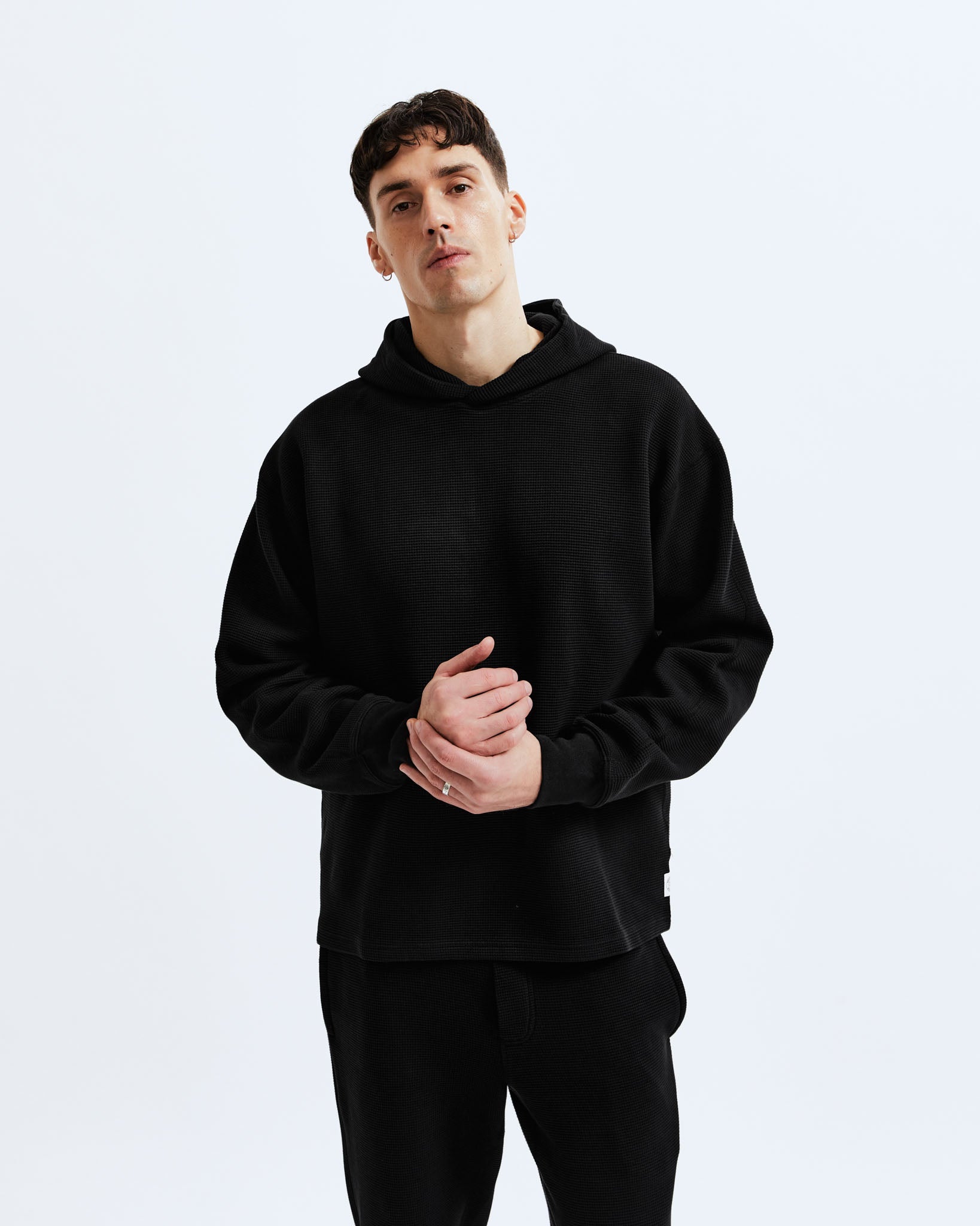 Black cheap thermal hoodie