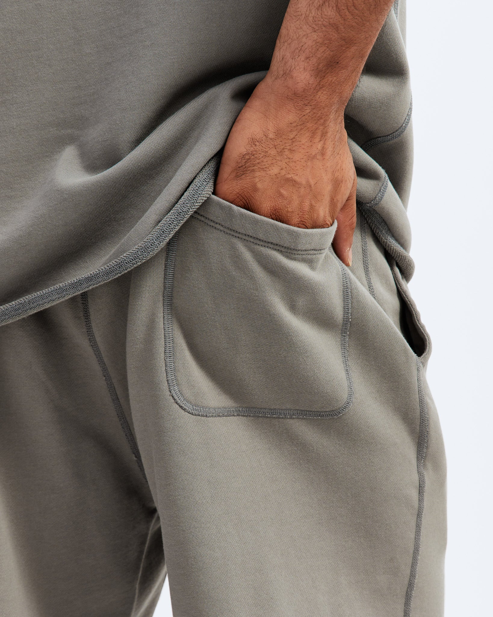 Cutoff-Hem Fleece Sweatpant