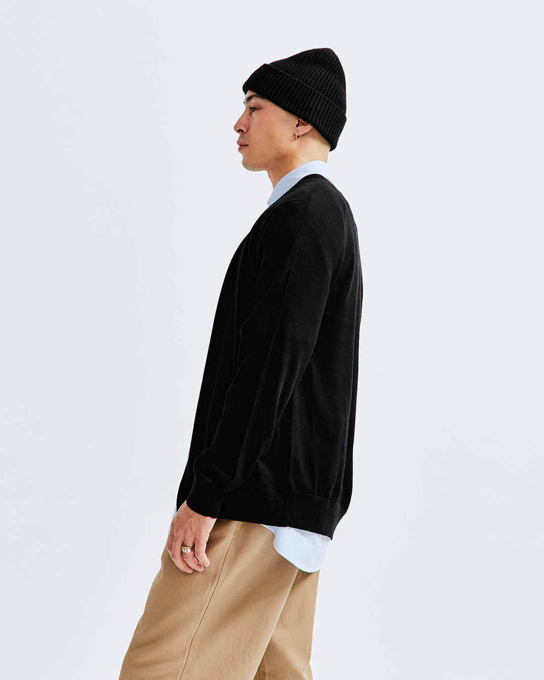 Black sweatshirt cardigan top